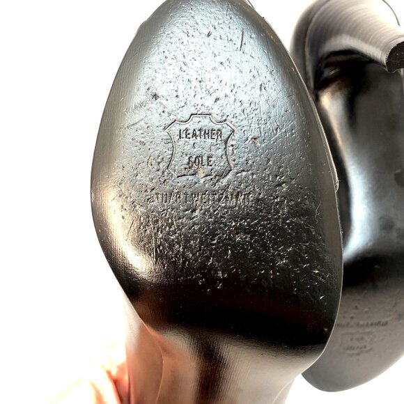 Stuart Weitzman Black Leather Peep Open Toe High Heel Luxury Pumps Size 7.5M - Picture 12 of 13